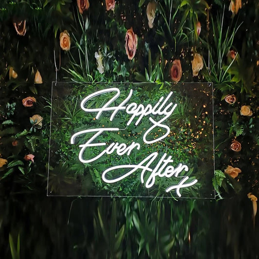 Happily Ever After LED Neon Sign | Wedding Neon Light | Bridal Backdrop Decor